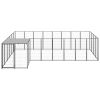 Dog Kennel Black 117.2 ft¬≤ Steel