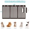 36 Inch Folding Wooden Freestanding Pet Gate Dog Gate with 360¬∞ Flexible Hinge