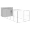 Dog House with Run Light Gray 84.3"x260.2"x71.3" Galvanized Steel