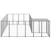 Dog Kennel Black 117.2 ft¬≤ Steel