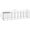 Dog Kennel Silver 52.1 ft¬≤ Steel