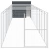 Dog House with Run Anthracite 84.3"x501.2"x71.3" Galvanized Steel