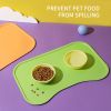 Dog Food Mat For Floors Waterproof,Thicker Cat Food Mat Non-Slip,Dog Bowl Mats For Food And Water,Pet Feeding Mat Silicone,Raised Edges To Prevent Tra