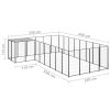 Dog Kennel Black 117.2 ft¬≤ Steel