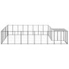 Dog Kennel Black 169.3 ft¬≤ Steel